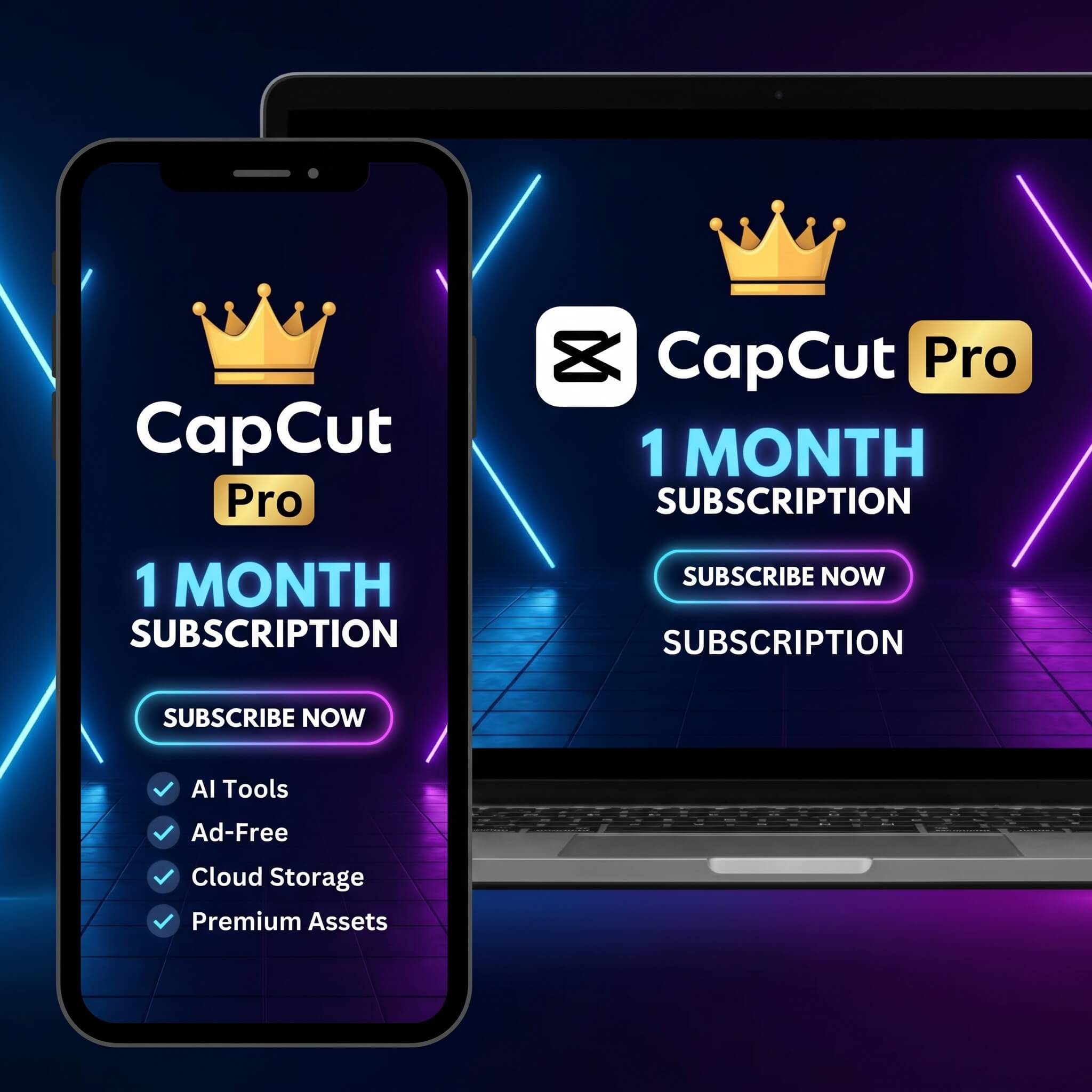 CapCut Pro 1 Month Subscription - Video Editor Pro Effects